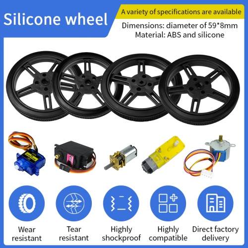 5908 Silicone Tire Wheel Compatible Robot Smart Car With 360-degree SG90 MG996R SG5010 Servo N20 TT Motor For Arduino