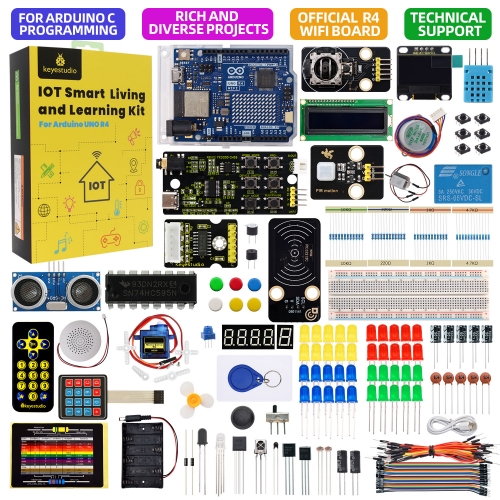 Keyestudio IOT Smart Living Learning Kit with Original Arduino Uno R4 WIFI Board For Arduino Starter Kit