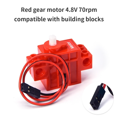 Programmable Motor Deceleration Motor 4.8V 70RPM Red For Lego Blocks