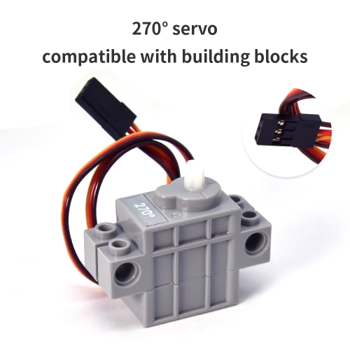 270 Degree Grey Geek Servo with Wire compatible with lego for Programmable Diy Kit Electronic Smart Car