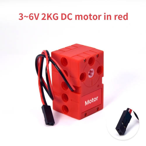 Red Gear Motor Dual Output Shaft 2RC Steering Gear Compatible with Lego 360 Degrees Continuous Rotation