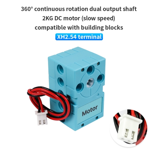 360° Continuous Rotation Dual Output Shaft 2KG Programmable DC Motor (Slow Speed) With XH2.54 Terminal For Arduino/Microbit