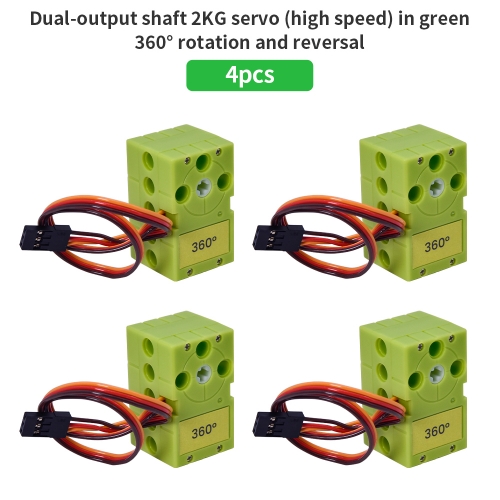 4pcs 2KG Programmable Servo 360 Degree Continuous Rotation Dual Output Shaft DC Motor For Lego for Microbit