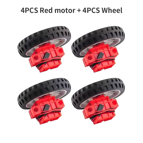 4pcs Red Driver Gear Motor 4.8V 70RPM+4pcs Servo Wheel Compatible with Lego for microbit