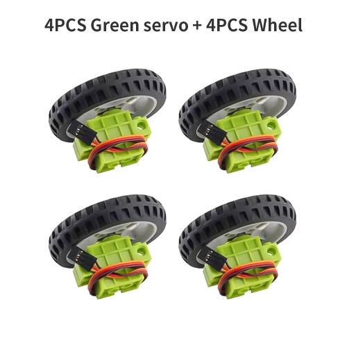 4pcs Programmable Green 9G Servo Motor with Wire Wheel Compatible with lego for DIY Electronics Kit