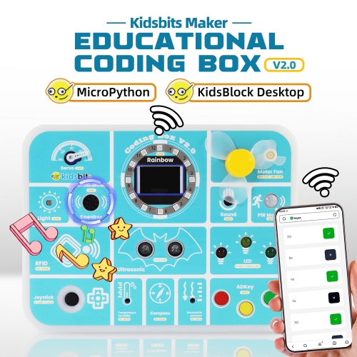 Kidsbits STEM ESP32 Coding Box V2.0 IOT Starter Kit Support KidsBlock/MicroPython Programming