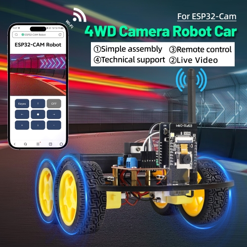 Kit Robot Solar ESP32 4 En 1 Con Cámara HD - Coche 4WD Mecanum - Programable En Arduino, Scratch Y Python - Educativo STEM Para Niños De 8 A 16+ Años - Regalo Tecnológico