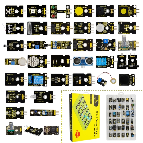 Keyestudio Sensor Starter V2.0 Kit 37 in 1 Box Sensor Kit for Arduino Sensor Kit (No Board)