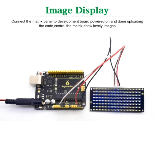 Keyestudio 8x16 LED Dot Matrix Board With PH 2.54 Connector +4Pin