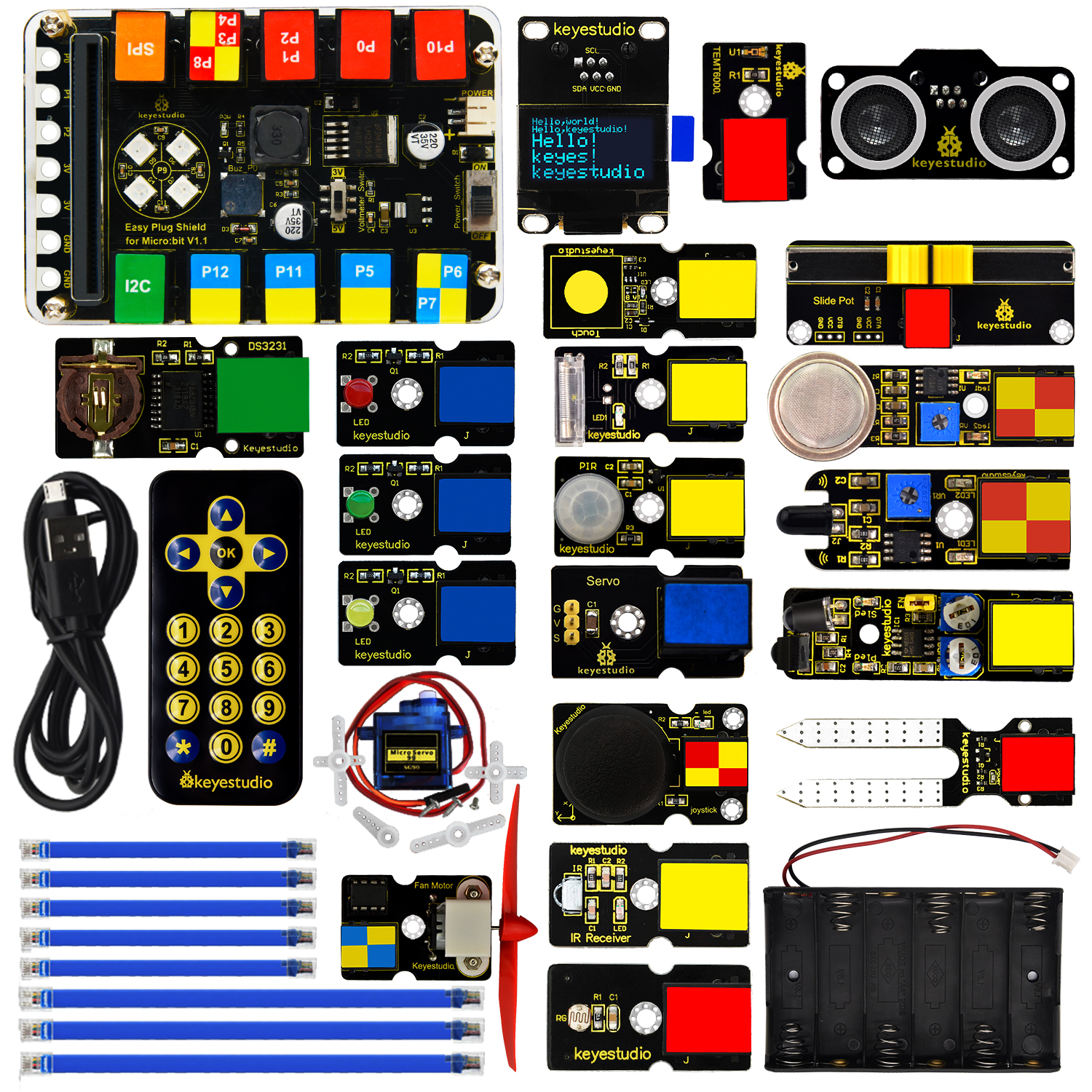 Keyestudio EASY Plug Ultimate Starter Kit for BBC Microbit STEM EDU ...