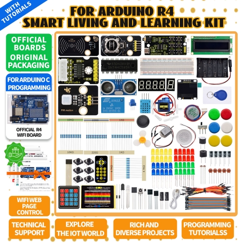Keyestudio IOT Smart Living Learning Kit with Original Arduino Uno R4 WIFI Board For Arduino Starter Kit
