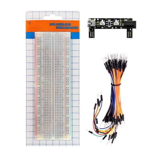 Keyestudio Breadboard Power Module+830-Hole Solderless Breadboard+65 Jumper Wires for Arduino Experiment