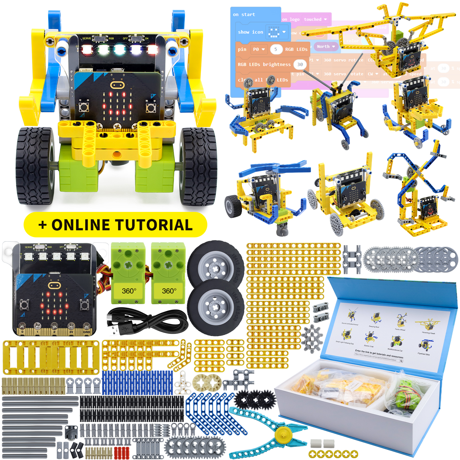 micro:bit Variant Master 8-i-1 programmeringsrobot