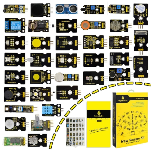 Keyestudio37 in 1 Sensor Kit for Arduino Programming Education (37pcs Sensors)+37 Projects+PDF+Video