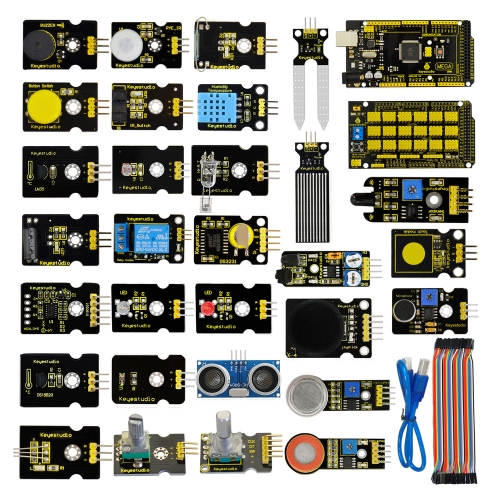 Keyestudio Sensor Starter Kit For Arduino  Education Project With Mega 2560+Shield V1+Sensors+Dupont cable+PDF(online)