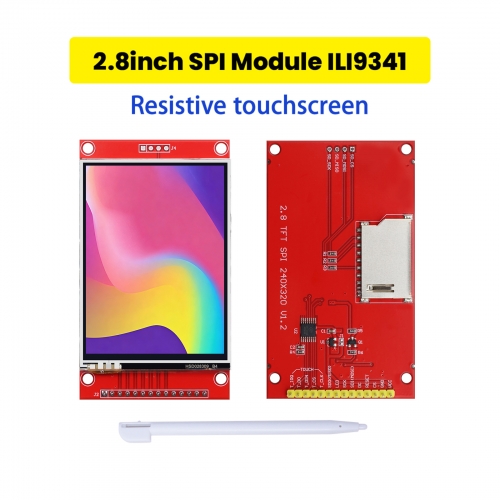 Keyestudio 2.8 Inches SPl Serial Port TFT Resistive Touchscreen ILI9341 Driver Compatible with C51/STM32