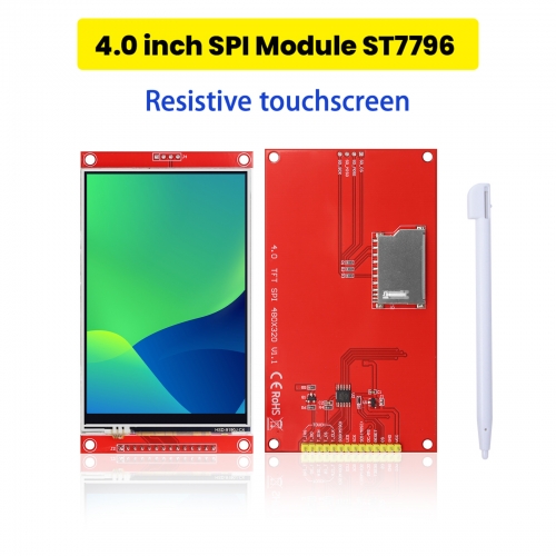Keyestudio 4.0 Inches TFT LCD Resistive Touchscreen Display Module SPI Series ST7796 Compatible With C51/STM32