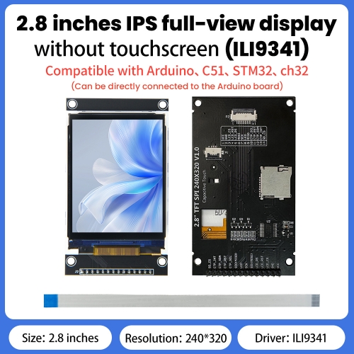 Keyestudio 2.8 Inches IPS Full View Display Module ILI9341 320x240 Resolution Without Touchscreen