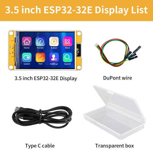 3.5 inch ESP32-WROOM-32E LCD TFT Module LVGL HMI GUI Development Board 320*480 Smart Display Screen