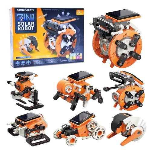 DIY Puzzle Self-Assembly Science Educational Learning 7 In 1 Solar Robot Toy Kit