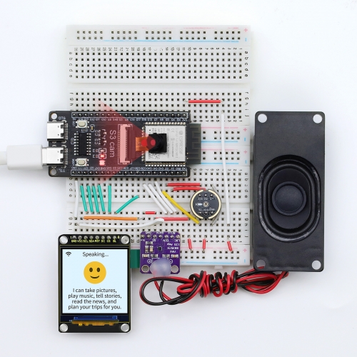 Keyestudio ESP32 S3 Xiaozhi AI Chatbot Kit with Camera & Breadboard – Supports Multiple AI Models