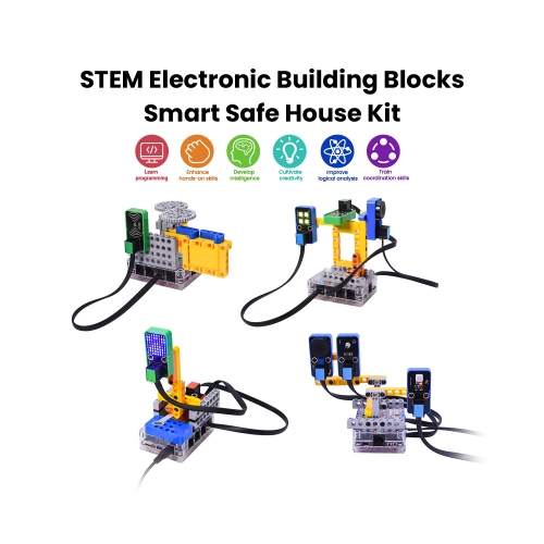 Kidsbits STEM Programming DIY Electronic Building Block Sensor Starter Kit Smart Safe House Kit For Kids Without Board