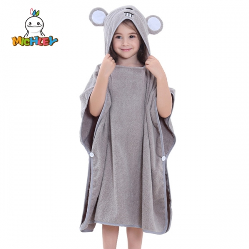 MICHLEY Baby Hooded Towel  Mouse Ear- Soft Thick 100% Cotton Bath Set Girls, Boys, Infant ad Toddler, Good Choice (Grey)