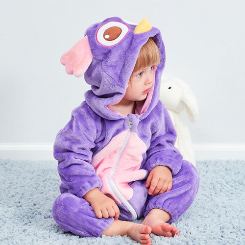 MICHLEY Owl Baby Hooded Romper Winter Autumn Flannel Style Cosplay Clothes
