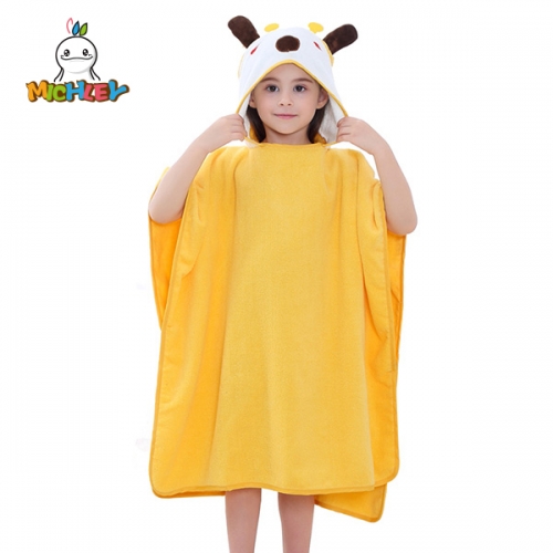 MICHLEY Baby Hooded Bathrobe Yellow Giraffe Gifts for Kids - Newborns to Toddlers - Large 35.5 x 35.5 inches - Yellow,