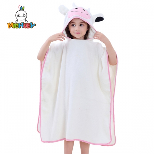 MICHLEY  Hooded Baby Bathrobe - Large, Soft cow Bath Robe for Boy or Girl - Perfect Shower Gift - Sized for Babies, Newborns, Infants, Toddlers