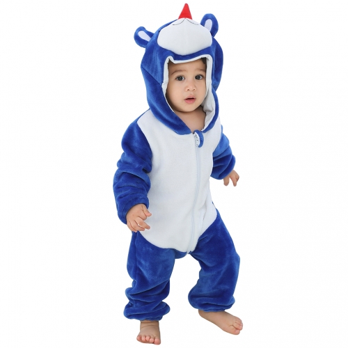 Michley Blue Unicorn Winter Cosplay Christmas Baby Rompers