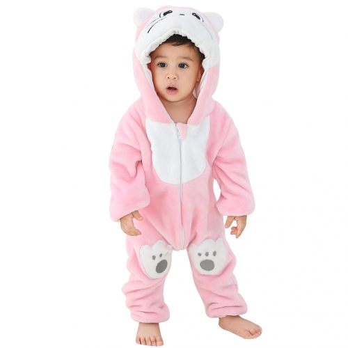 Michley Pink Cat 0-2 Years Hot Sale Christmas Baby Rompers