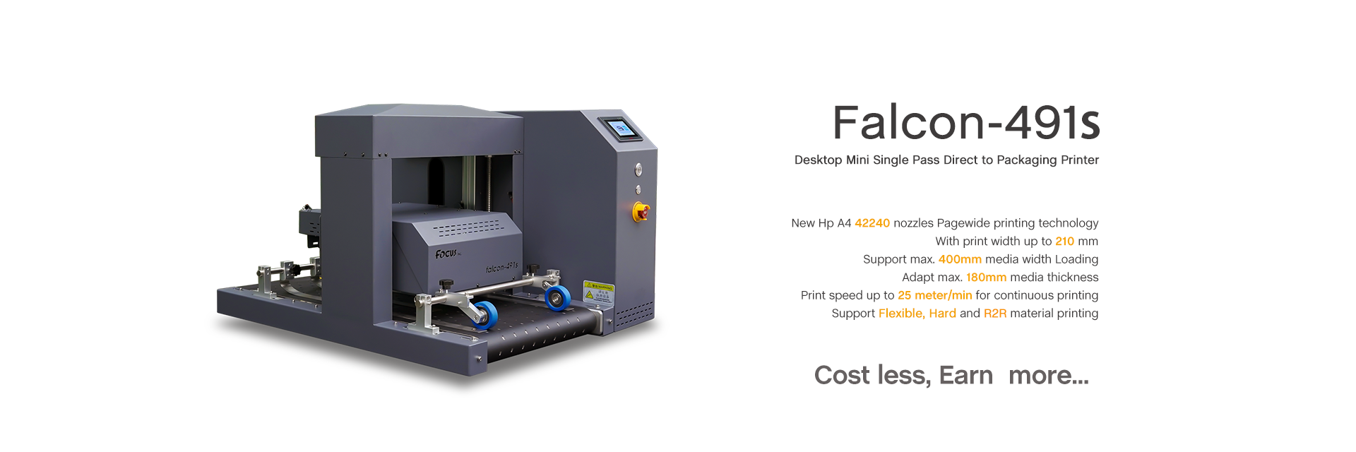 Focus Inc. Falcon-491S Desktop Mini Single Pass Printer