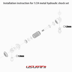 Aluminum hydraulic shock set for 1/24