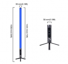 360 degrees 1.2m Waterproof 5in1 RGBWA led battery power wireless dmx IR remote control with WIFI control tube pixel