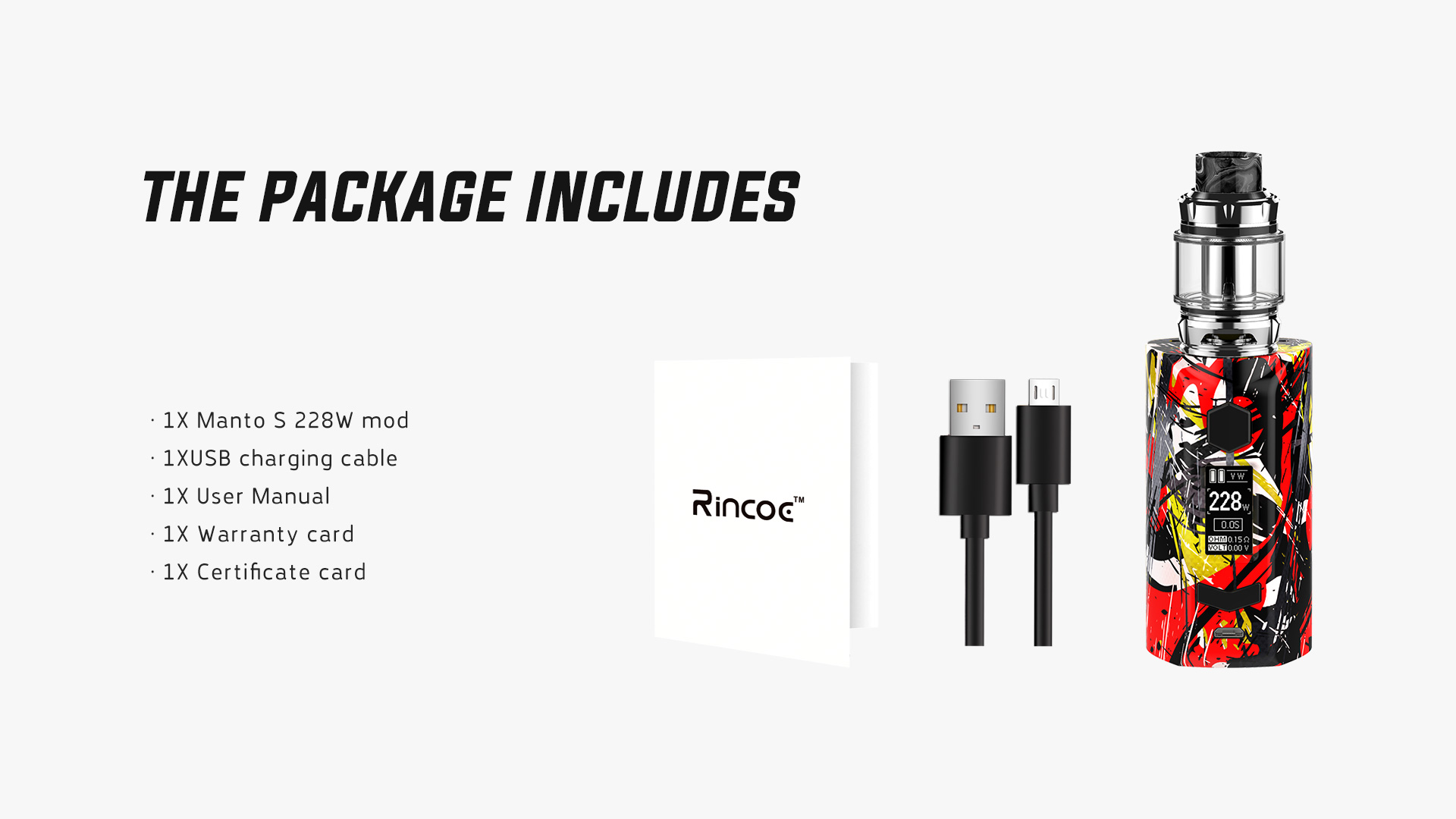 Rincoe Manto S 228W Mod only,Mod