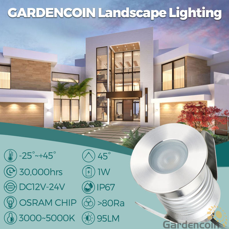 Gardencoin®Sirius Frosted  Recessed Deck Lights, Low Voltage Pool  Lighting, IP67 Waterproof Outdoor Step Stair Lights, Warm White Cool White Landscape Lighting for Garden,Yard ,Shrb.Decoration