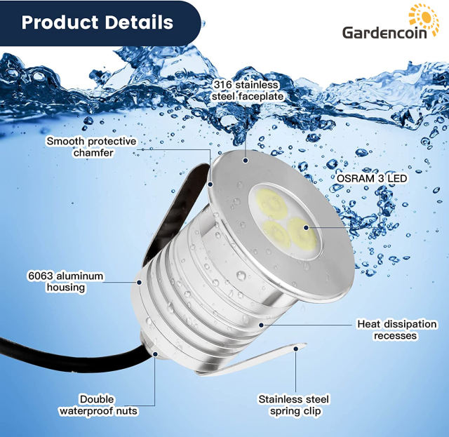 Gardencoin®Jellyfish Micro Led Pool Lights, 12V Low Voltage Underwater  Lights, Watts 280 Lumens,