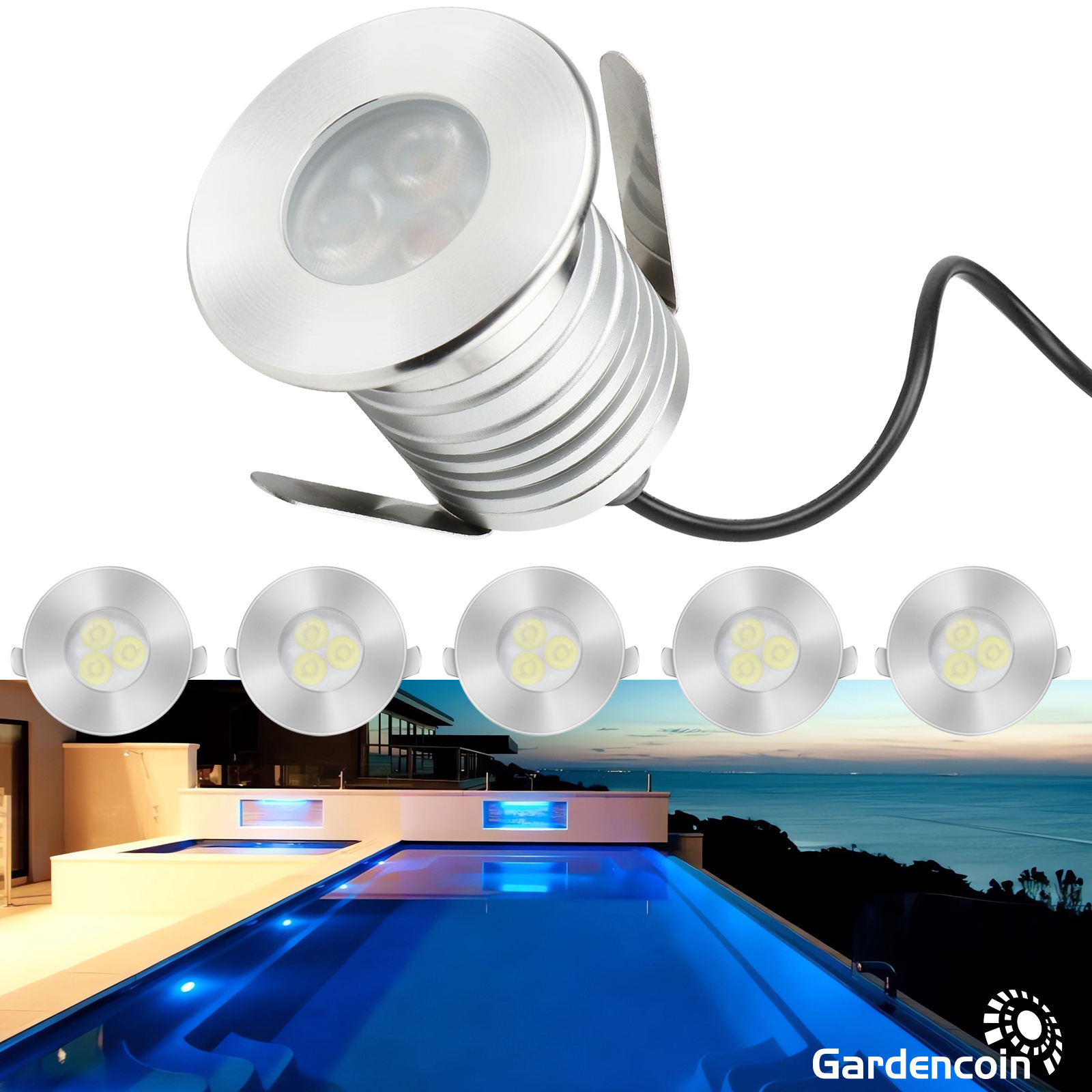 Gardencoin®Jellyfish Micro Led Pool Lights, 12V Low Voltage Underwater  Lights, Watts 280 Lumens, Solid Metal Swimming Pool Lights for Inground  Pool, Pond, Step, Fountain and Spa