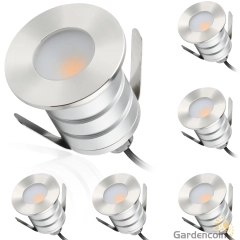 Gardencoin Outdoor Recessed LED Lights, Heavy Duty Soffit And Deck Stair Lighting Widely Used, 3W 12-24V Low Voltage Landscape In Ground Well Light, Underwater Pond Light, Dimmable, 3000K 6pack