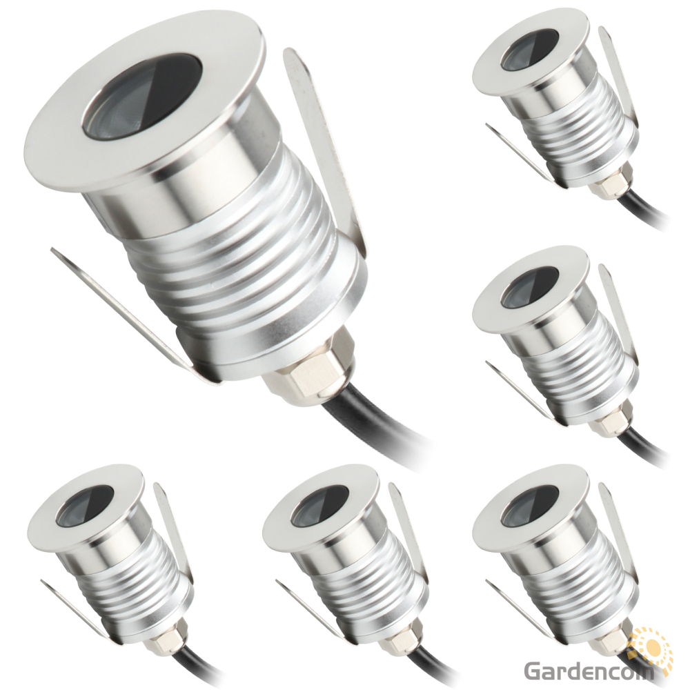 Gardencoin®Sirius Half-moon 1W Recessed LED Deck Light IP67 Waterproof 12V-24V Outdoor LED Decking Stair Light 3 Color Changing for Yard,Garden,Patio,Stair Decor