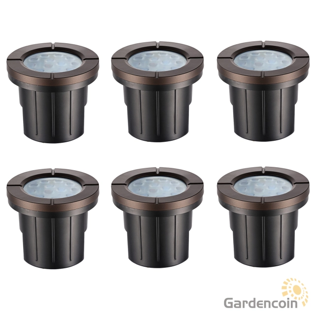Gardencoin®Proton 6W LED Well Lights, 12V Die-cast Aluminum Outdoor  In-ground Landscape Lighting