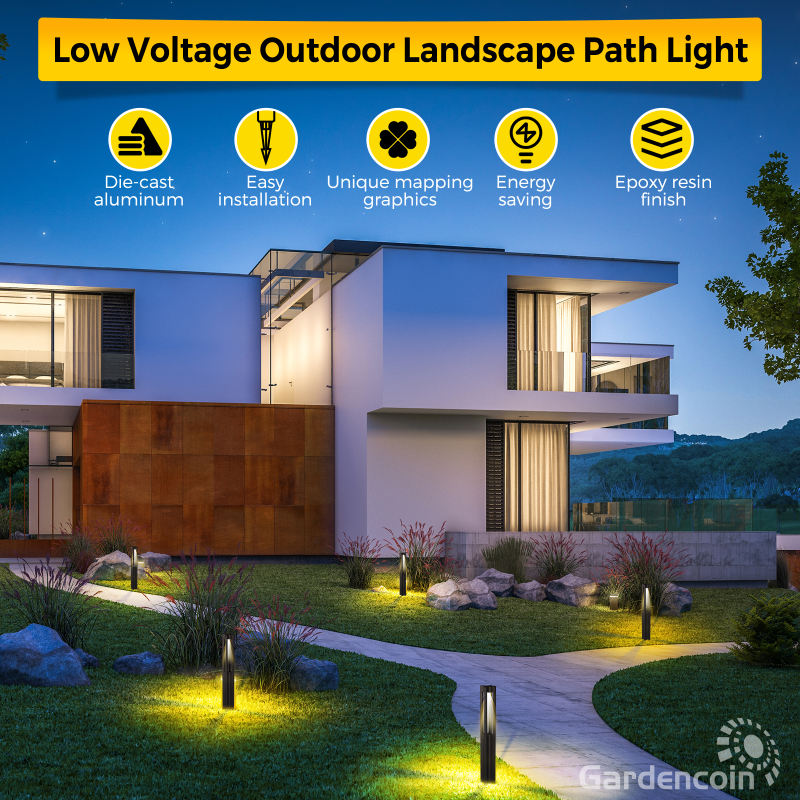 Gardencoin®Guardian Landscape Path Lights, Outdoor Lights For Yard  Waterproof， Low Voltage Walkway Lighting With