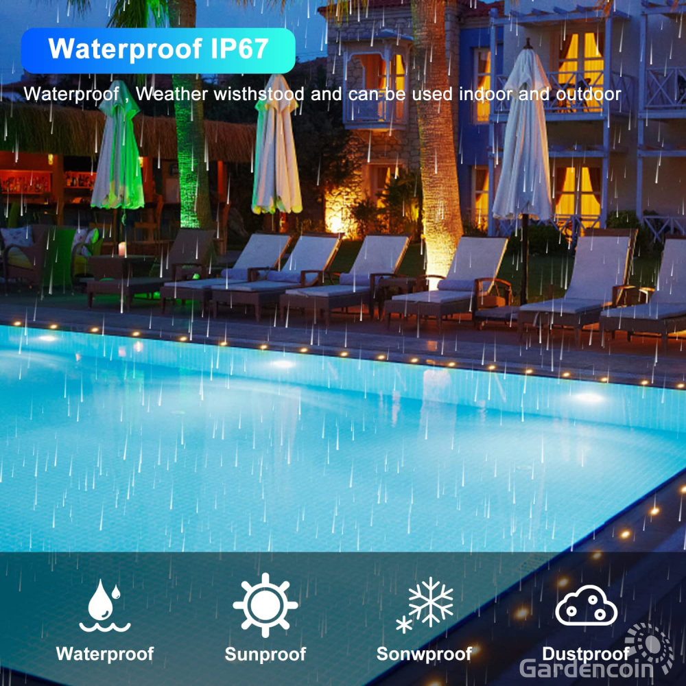 Gardencoin®Sirius Half-moon 1W Recessed LED Deck Light IP67 Waterproof 12V-24V Outdoor LED Decking Stair Light 3 Color Changing for Yard,Garden,Patio,Stair Decor