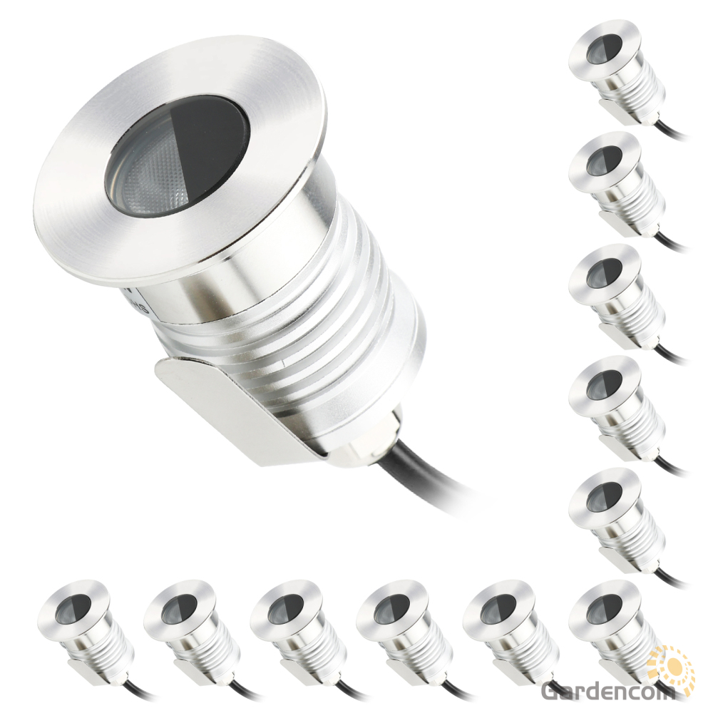 Gardencoin®Sirius Half-moon 1W Recessed LED Deck Light IP67 Waterproof 12V-24V Outdoor LED Decking Stair Light 3 Color Changing for Yard,Garden,Patio,Stair Decor