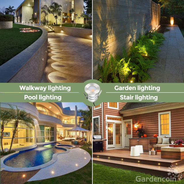 Gardencoin®Carina Recessed Deck Lights Pool lights, 12V Solid Metal Outdoor  LED Landscape Lighting,Pool Lights for Above Ground Pools. Garden/ Yard  Decoration for Stair,Step,Pathway