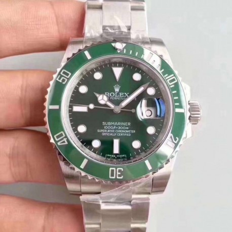 5A Rolex Submariner Date 116610LV 2018 N V9S Stainless Steel 904L Green Dial Swiss 3135