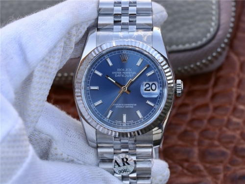 olex Datejust 36MM 116234 Noob Factory AR V2 1:1 Best Edition, Stainless Steel 904L, Blue Dial, Stainless Steel 904L Bracelet, SWISS Rolex 3135 Automa