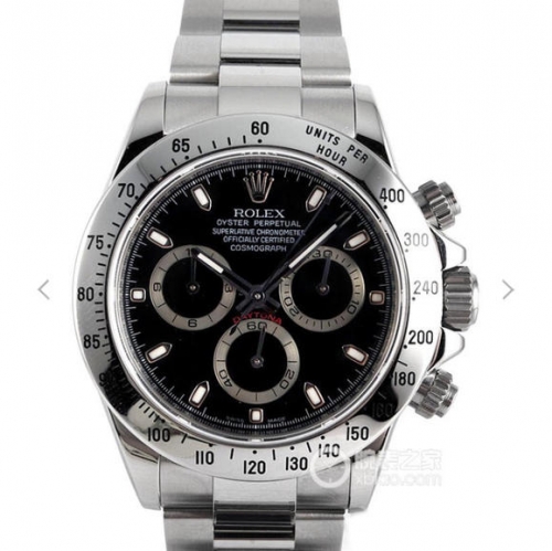 Rolex Daytona Cosmograph 116520 Noob Factory 1:1 Best Edition, 40MM, Stainless Steel 904L, Black Dial, Stainless Steel 904L Bracelet, SWISS Rolex 4130