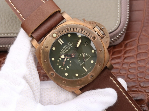 Mens Panerai Luminor Submersible 1950 PAM507 xf KV V2 Bronzo Green Dial Swiss P9002 watches